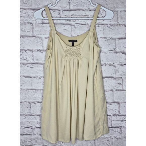 Eileen Fisher Tops - Eileen Fisher 100% Silk Smocked Cami Tank Top Small Cream Smocked R9GC-4 Lined